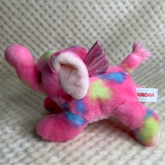 AURORA World Bright Fancies Plush Candyapple Pink Winged Elephant Stuffed Animal - Picture 3 of 13